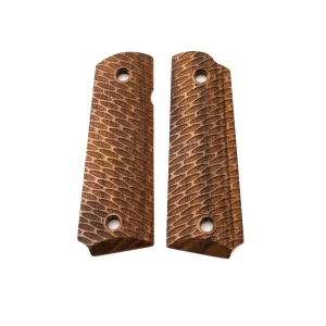 Chronicle 1911 Laser Engraved Wooden Grip - Wide Circle Pattern