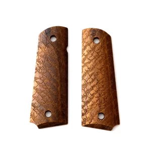 Chronicle 1911 Laser Engraved Wooden Grip - Rugged Terrain Pattern